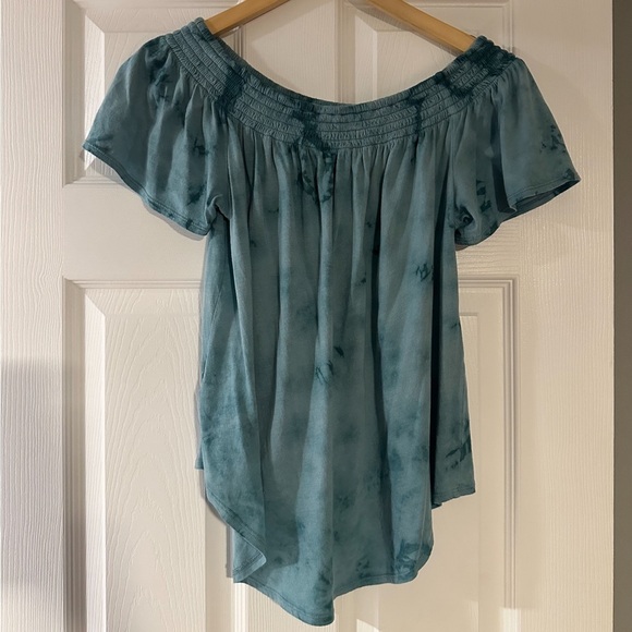 Women's Teal Off-Shoulder Top - Picture 2 of 5